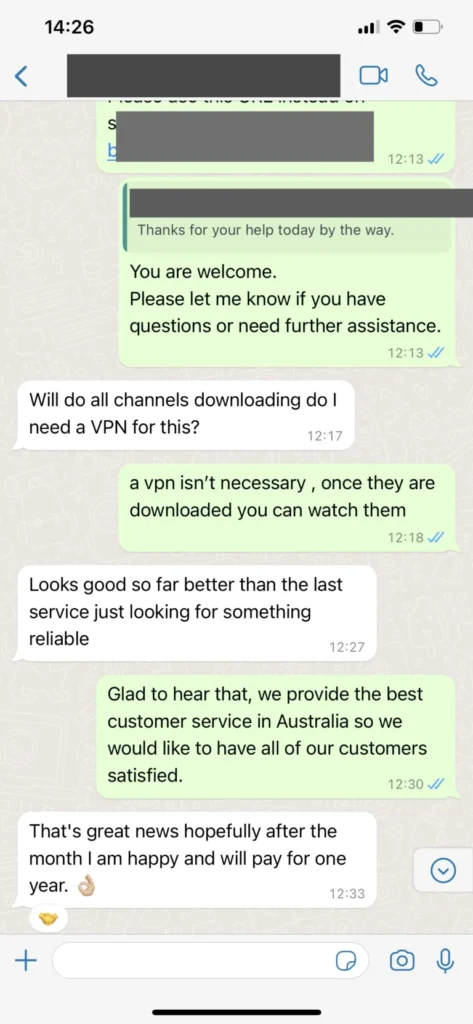 WhatsApp Support Chat Screenshot 3